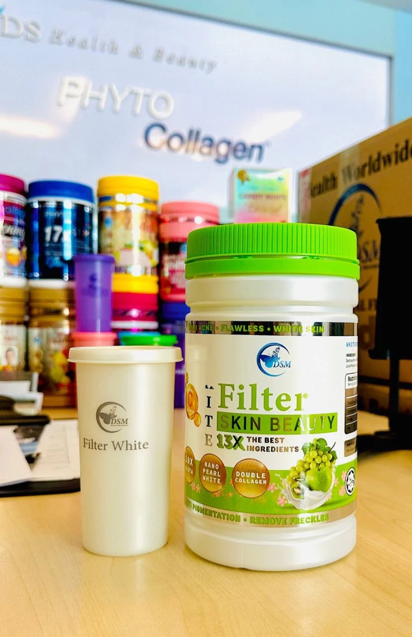 White Filter Skin Beauty 13X Collagen Green BY DSM– Supplément blanchissant et anti-âge avancé