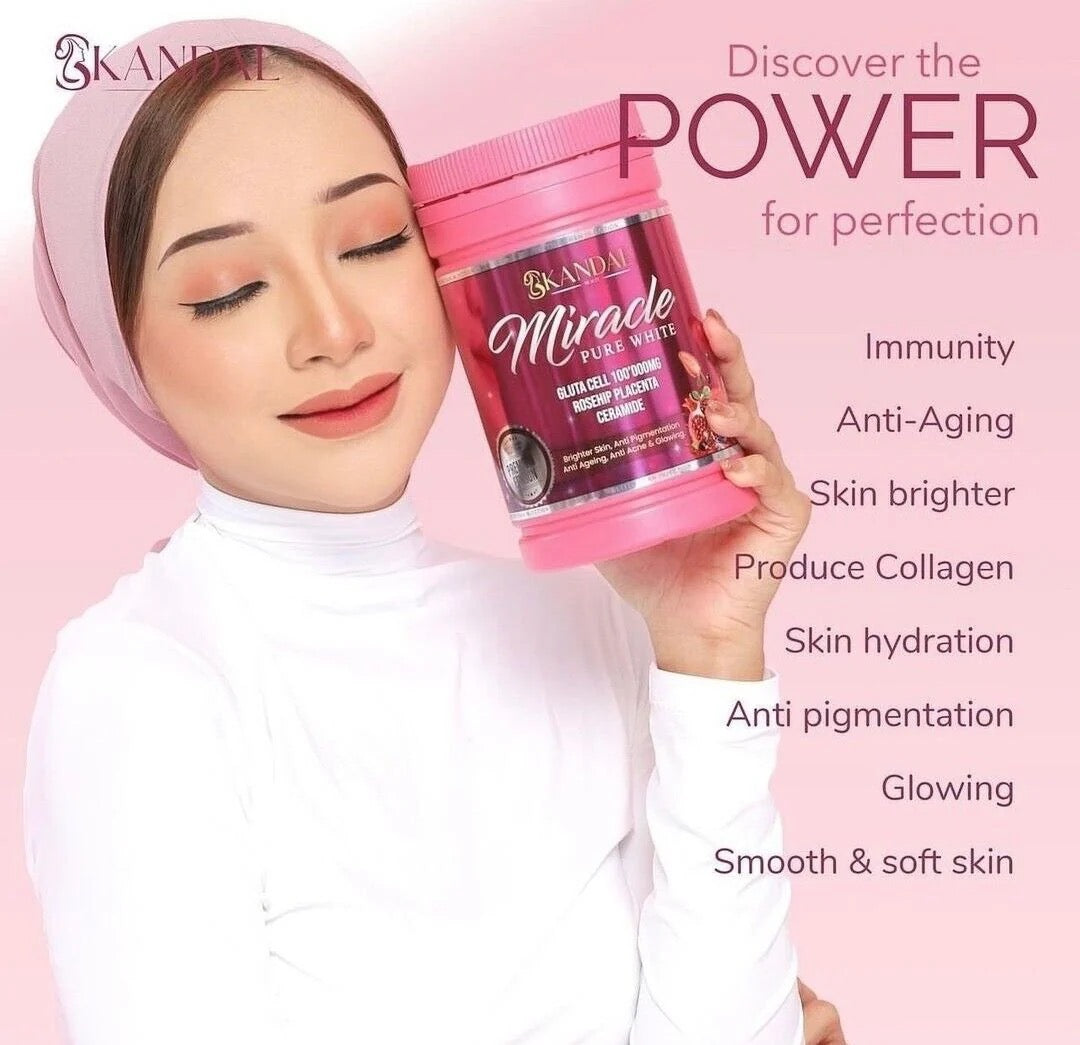 MIRACLE PURE WHITE COLLAGENE GLUTA  POUDRE ULTRA BLANCHISSANT ANTI IMPERFECTIONS