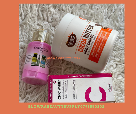 kit blanchissant cindella oil+chic white huile+coco butter